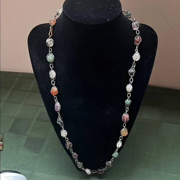 Vintage Multicolor Beaded Necklace - Picture 1 of 6